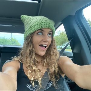 Crochet ombré cat ear hat